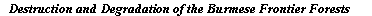 Text Box: Destruction and Degradation of the Burmese Frontier Forests